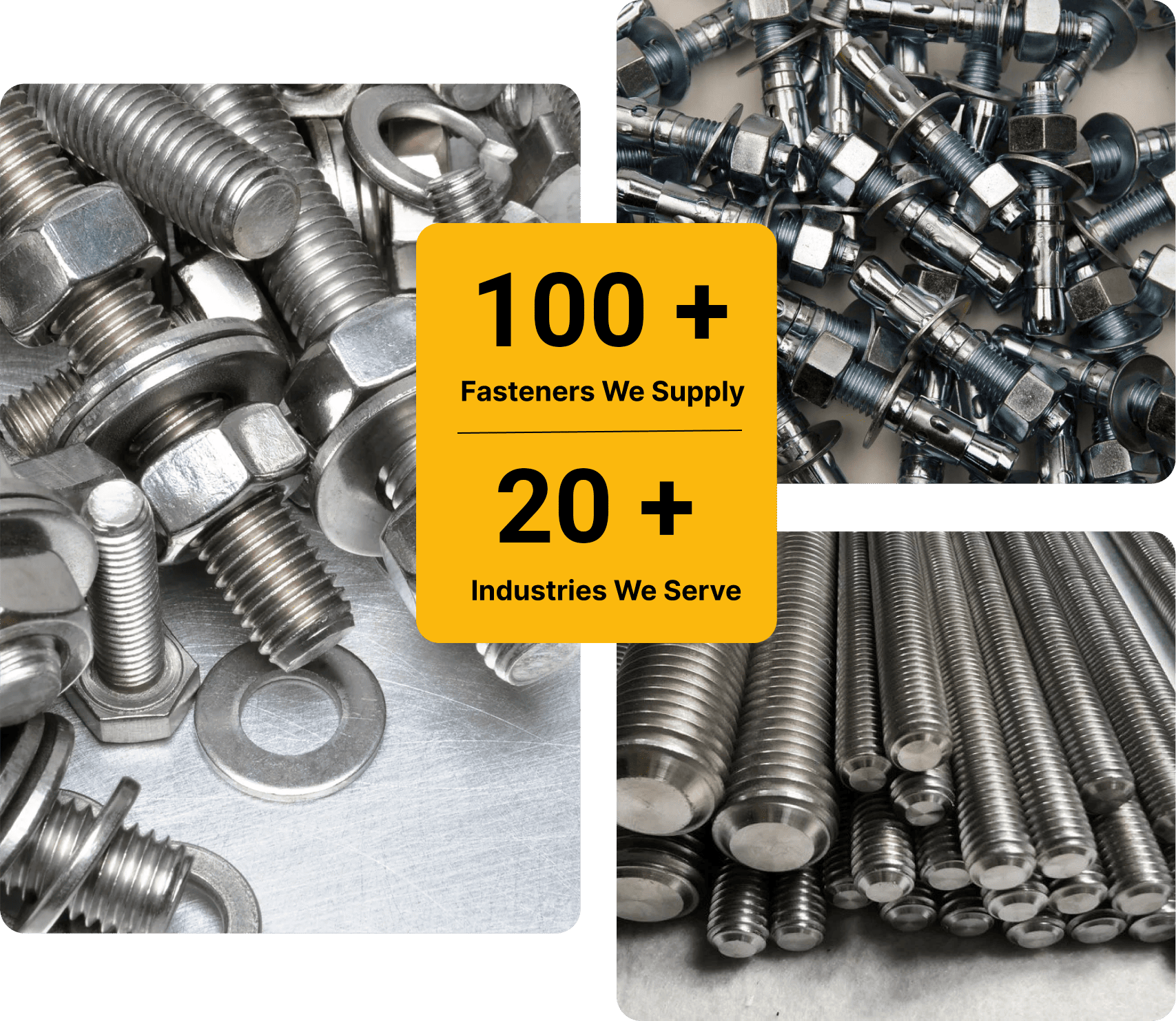 100% Quality Fasteners We supply